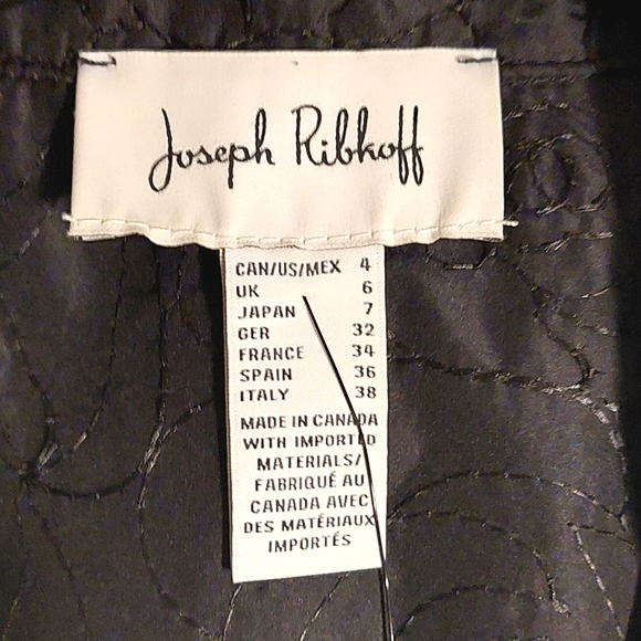 Joseph Ribkoff Women's Black Floral Asymmetric Hem Button-Up Jacket NWT Sz 4 - Picture 13 of 15